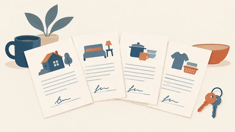 Illustration of four signed statement forms fanned out
