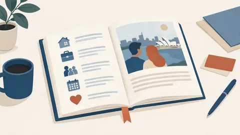 Illustration of a rulebook with a bookmark ribbon