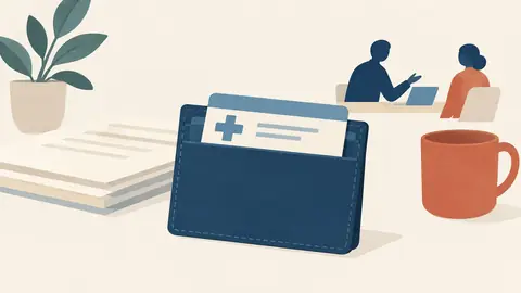 Illustration of a health care card in a cardholder