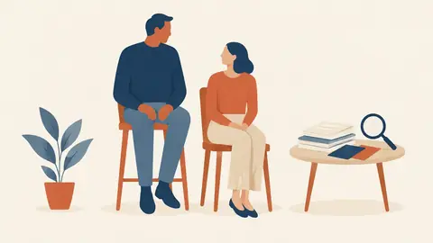 Illustration of two chairs of different heights side by side