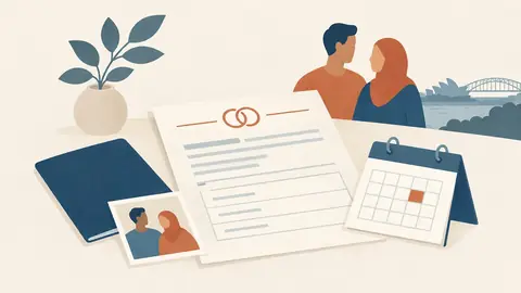 Illustration of a notice of marriage form with a date block